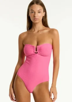 Fashion Sea Level Spinnaker Bandeau Swimsuit Candy