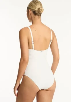 Outlet Sea Level Spinnaker Cross Front Swimsuit