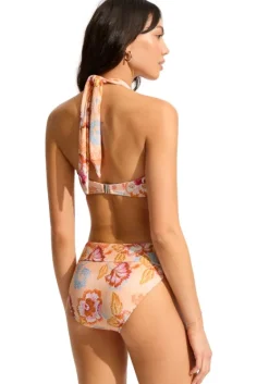 Fashion Seafolly Spring Festival Halter Bandeau Bikini Nectar Spring Festival Nectar