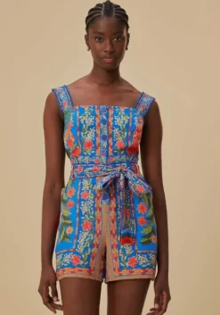 New Farm Rio Stiched Garden Blue Romper