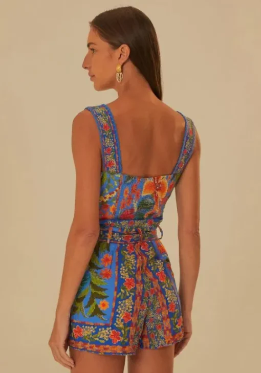 New Farm Rio Stiched Garden Blue Romper