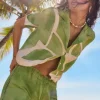 Best Seafolly Sunray Cropped Shirt Sage SunraySage