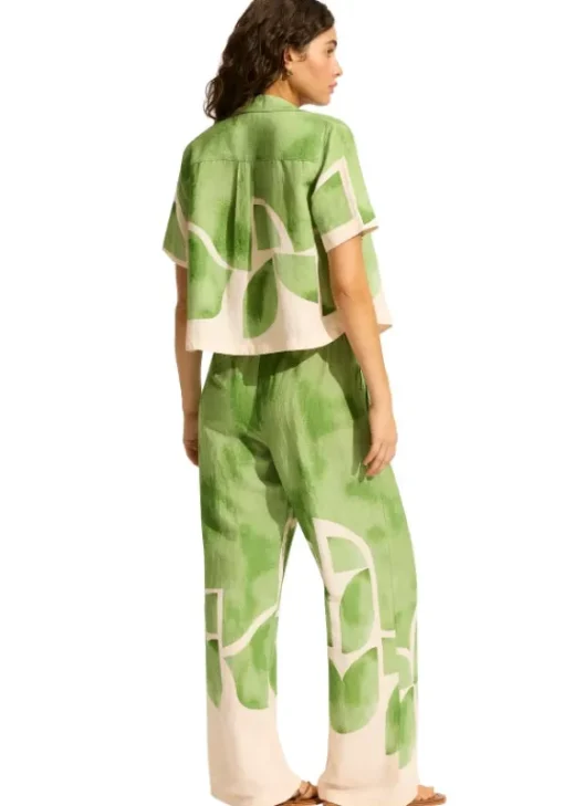 Best Seafolly Sunray Cropped Shirt Sage SunraySage