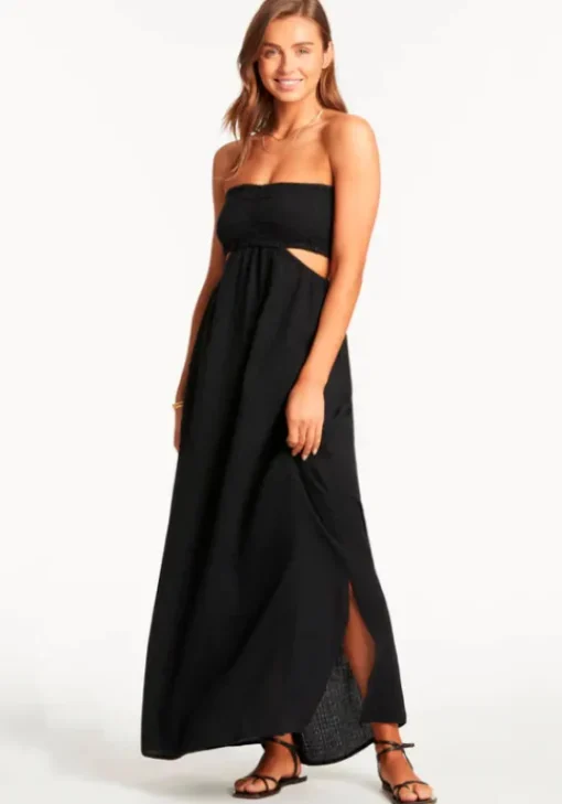 Best Sea Level Sunset Bandeau Dress Black