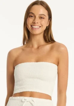 Discount Sea Level Sunset Beach Bandeau Top White