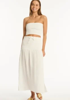 Online Sea Level Sunset Beach Skirt White