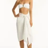 Hot Sea Level Sunset Frayed Sarong White