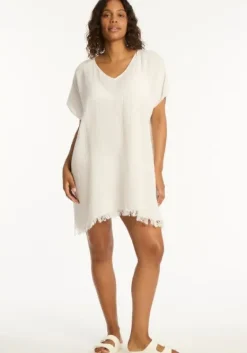Hot Sea Level Sunset Kaftan White