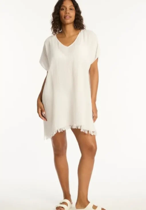 Hot Sea Level Sunset Kaftan White