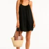 Outlet Sea Level Sunset Short Dress Black
