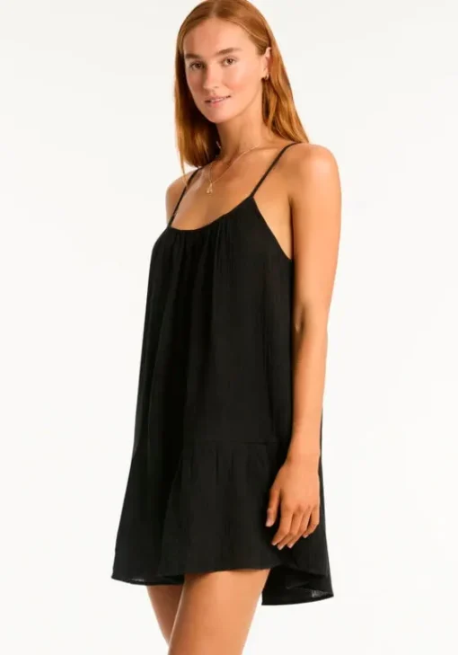 Outlet Sea Level Sunset Short Dress Black