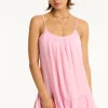Hot Sea Level Sunset Short Dress Pink