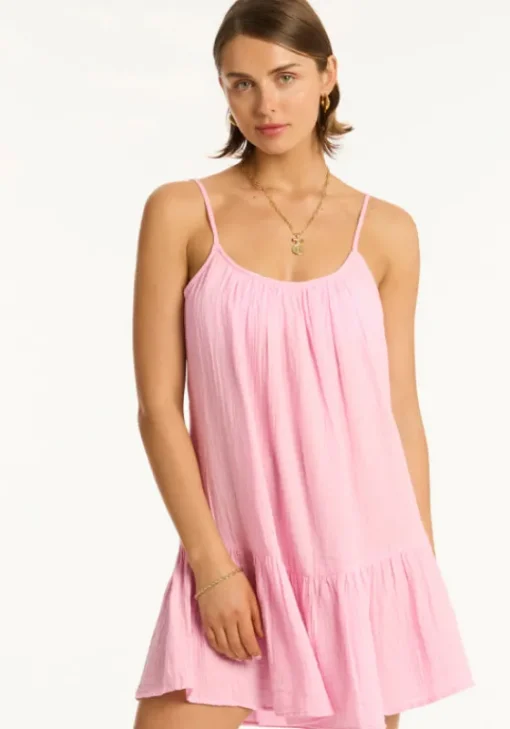 Hot Sea Level Sunset Short Dress Pink