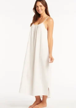 Sale Sea Level Sunset Sun Dress White