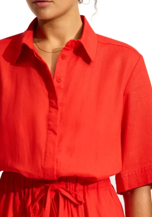 Hot Seafolly Sunside Playsuit Flame