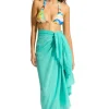 Hot Seafolly Textured Cotton Beach Sarong Aquatic AquaticBlue
