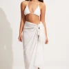 Sale Seafolly Textured Cotton Beach Wrap Sarong White