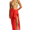 Hot Seafolly Textured Cotton Wrap Sarong Flame