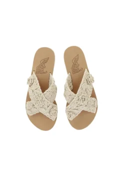 Hot Ancient Greek Sandals Thais Crochet Sandals Beige
