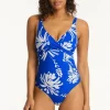 Clearance Sea Level Cross Front Swimsuit Tradewind