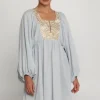 Outlet Greek Archaic Kori Triangle Long Sleeve Mini Dress Grey