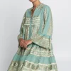 Sale Greek Archaic Kori Triangle Long Sleeved Mini Dress Green