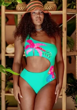Discount Seafolly Tropica One Shoulder Cut Out Swimsuit