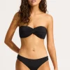 New Seafolly Twist Front Bandeau Bikini Black