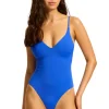 Clearance Seafolly V Neck Swimsuit Azure