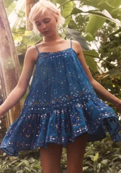 Clearance Juliet Dunn Wave Dress Mosaic Peacock