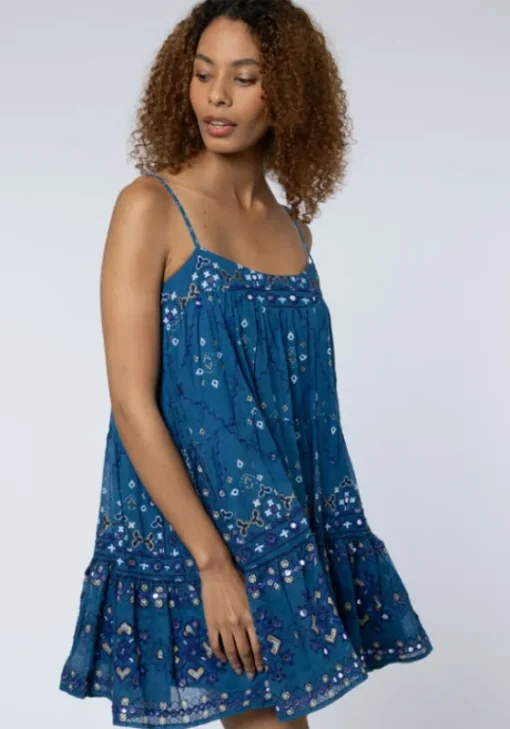 Clearance Juliet Dunn Wave Dress Mosaic Peacock