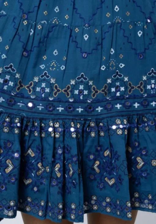 Clearance Juliet Dunn Wave Dress Mosaic Peacock