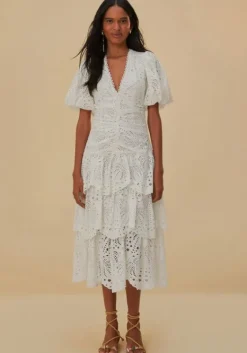 New Farm Rio Eyelet Midi Dress White