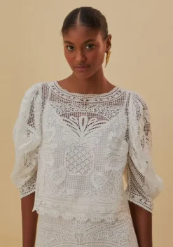 Discount Farm Rio Guipire Blouse White