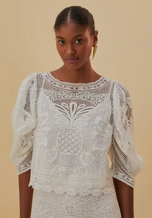 Discount Farm Rio Guipire Blouse White