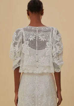 Discount Farm Rio Guipire Blouse White