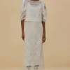 Outlet Farm Rio Guipure Midi Skirt White