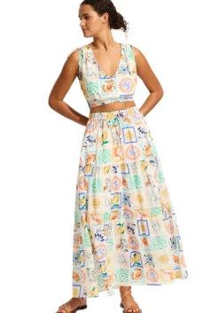 Discount Seafolly Wish You Were Here Maxi Skirt