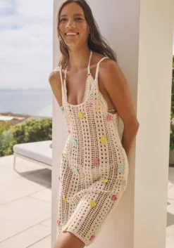 Best PQ Swim Zoie Flower Cover Up Ivory